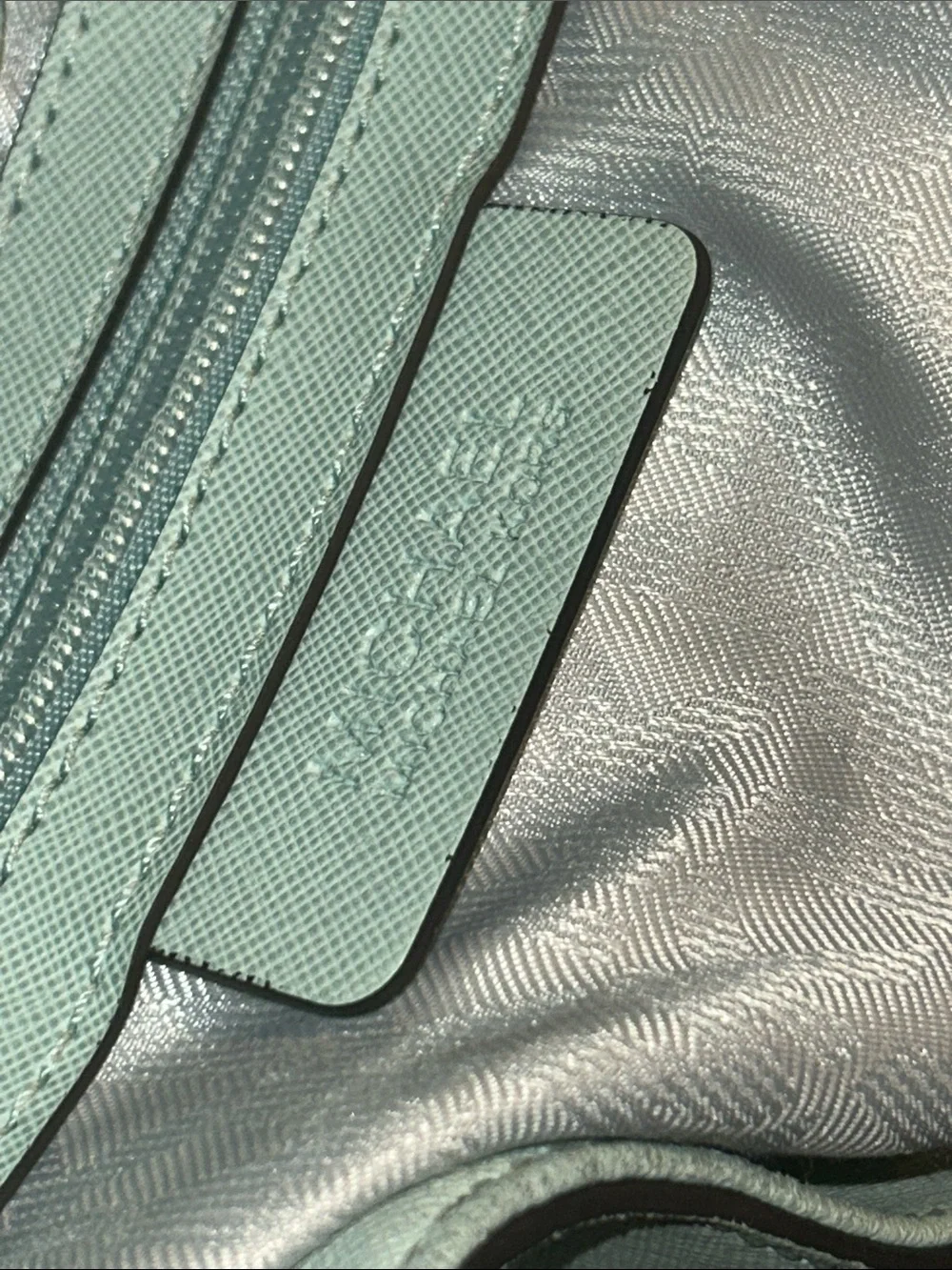 Michael Kors Mint Green Leather Satchel with Silver Hardware